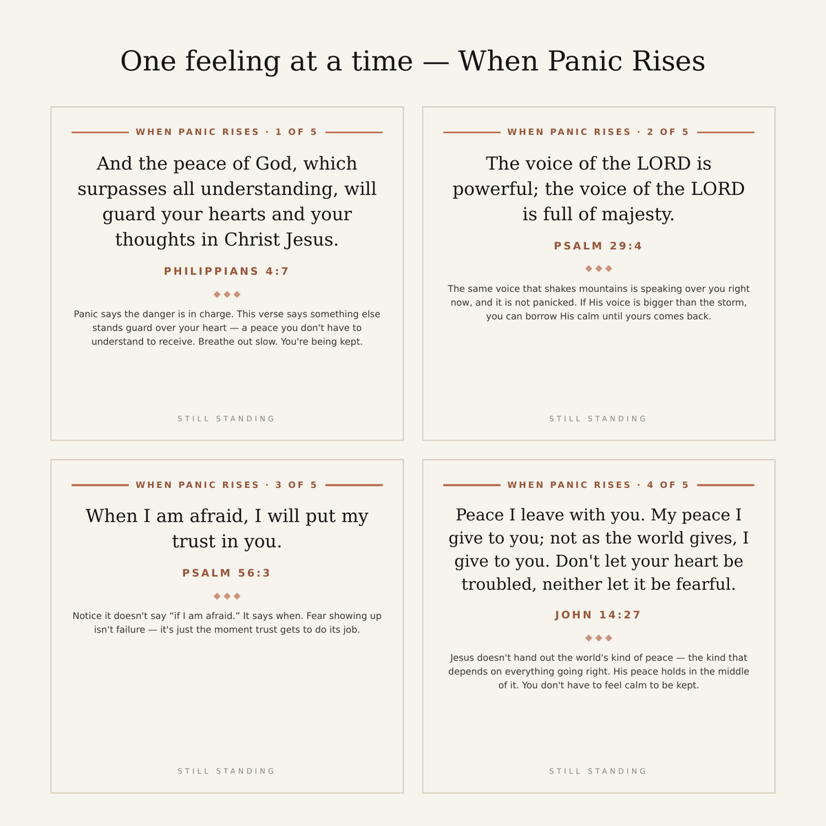 When Panic Rises — four of the five panic cards