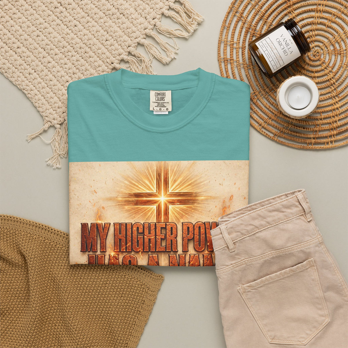 Higher Power Fiery Cross – Recovery T-Shirt