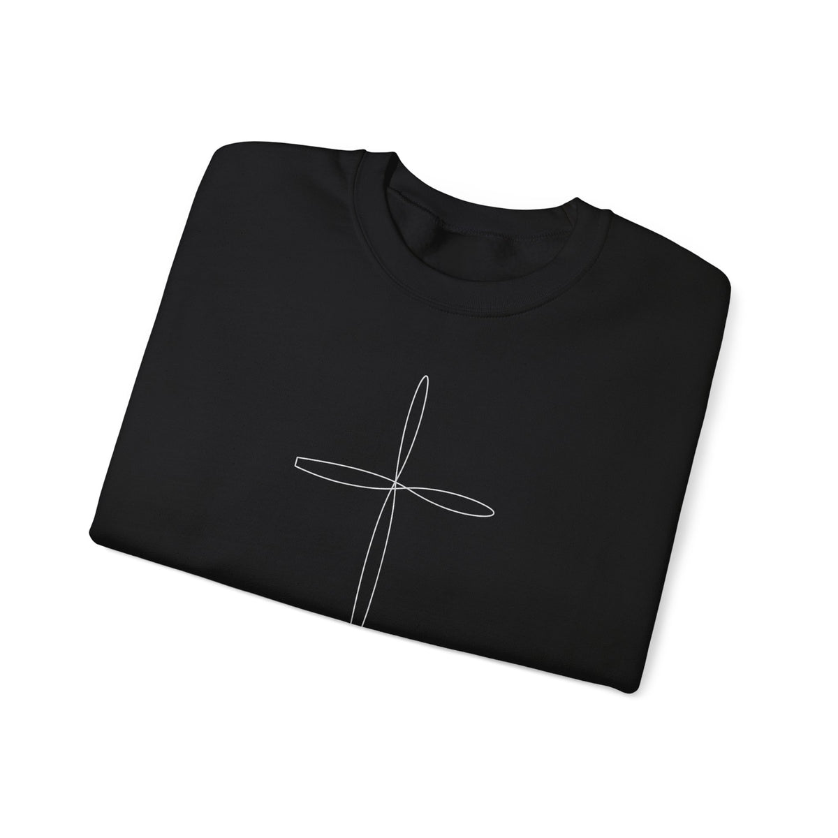 Walk By Faith – Minimalist Cross Crewneck Sweatshirt