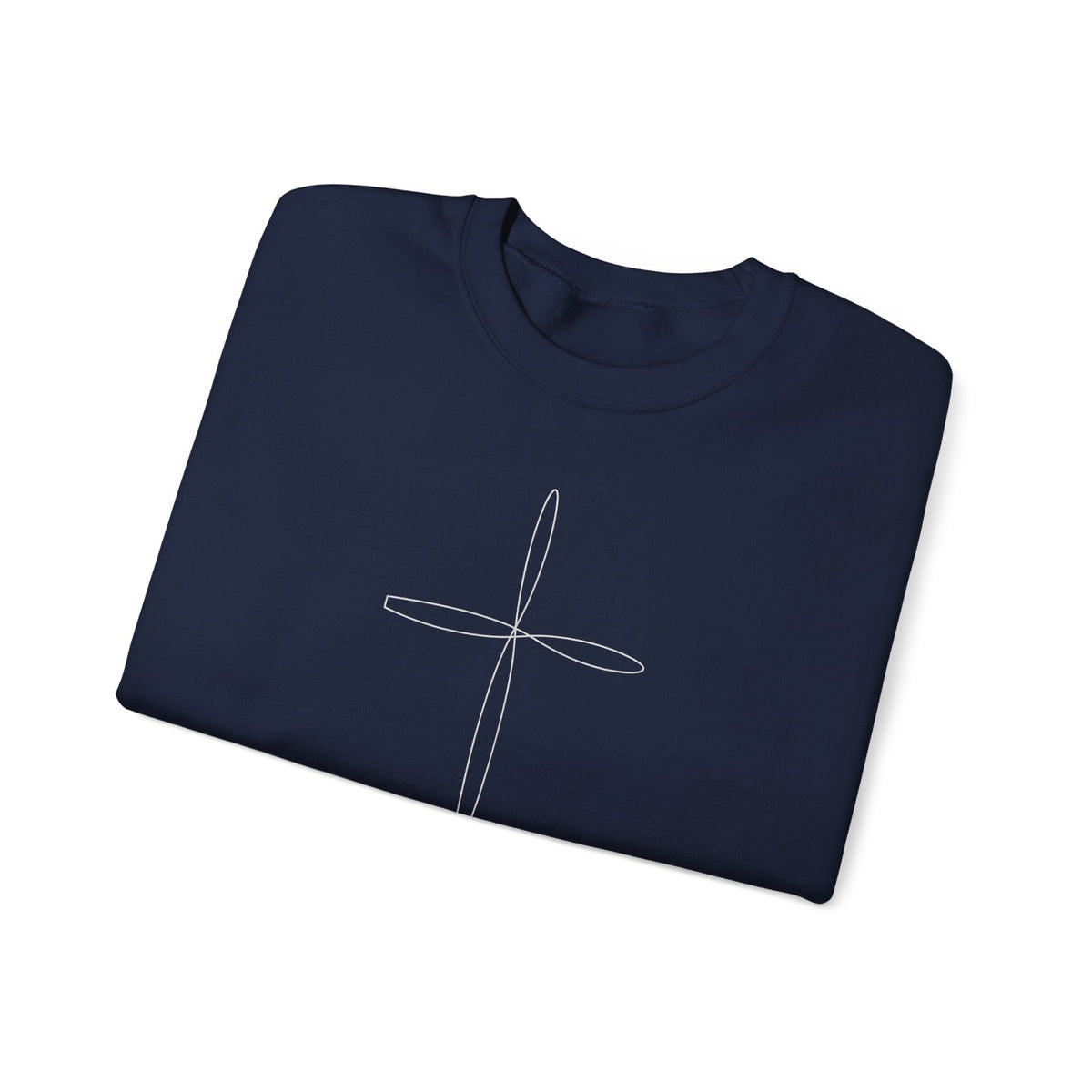 Walk By Faith – Minimalist Cross Crewneck Sweatshirt