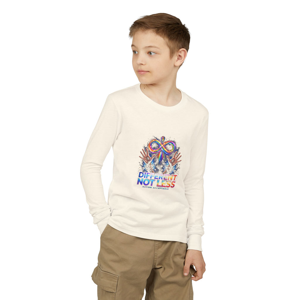 Different Not Less – Autism Acceptance Kids' Long Sleeve T-Shirt