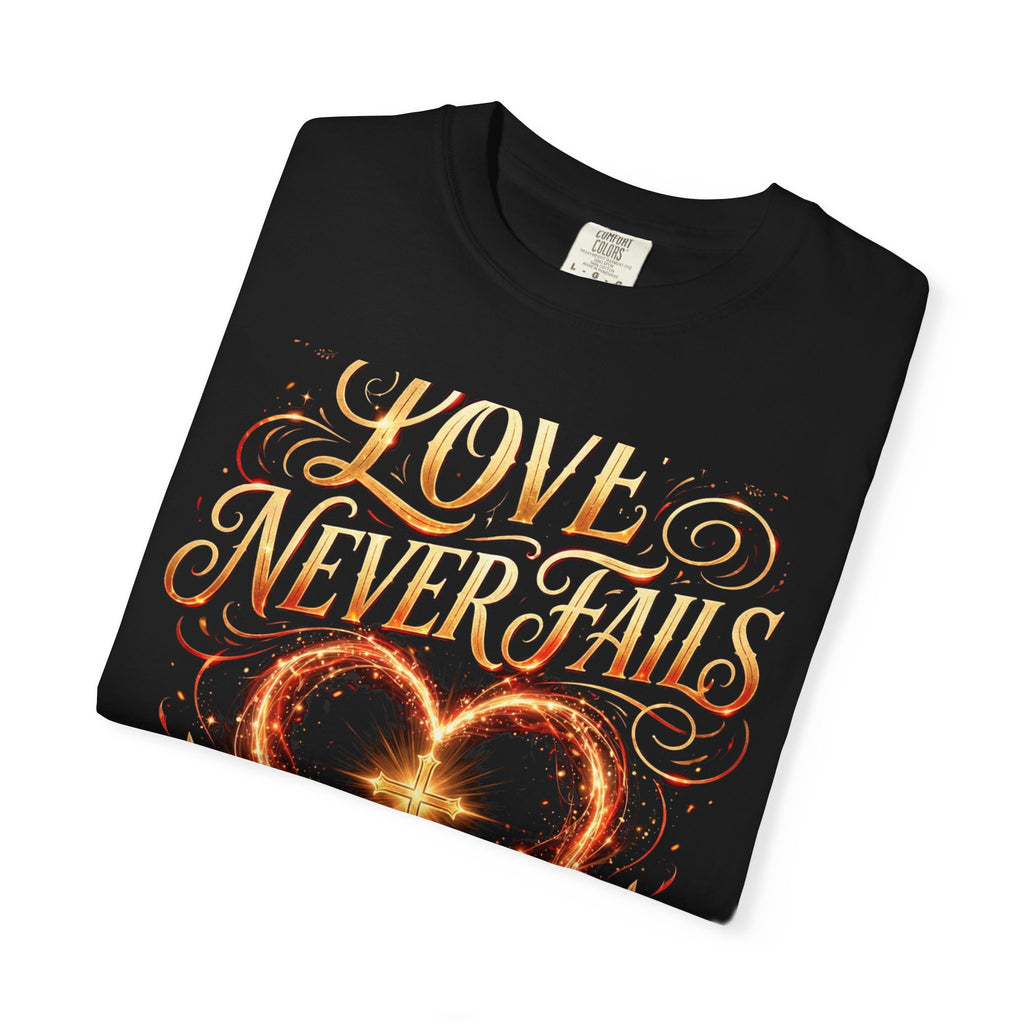 Love Never Fails – Christian T-Shirt