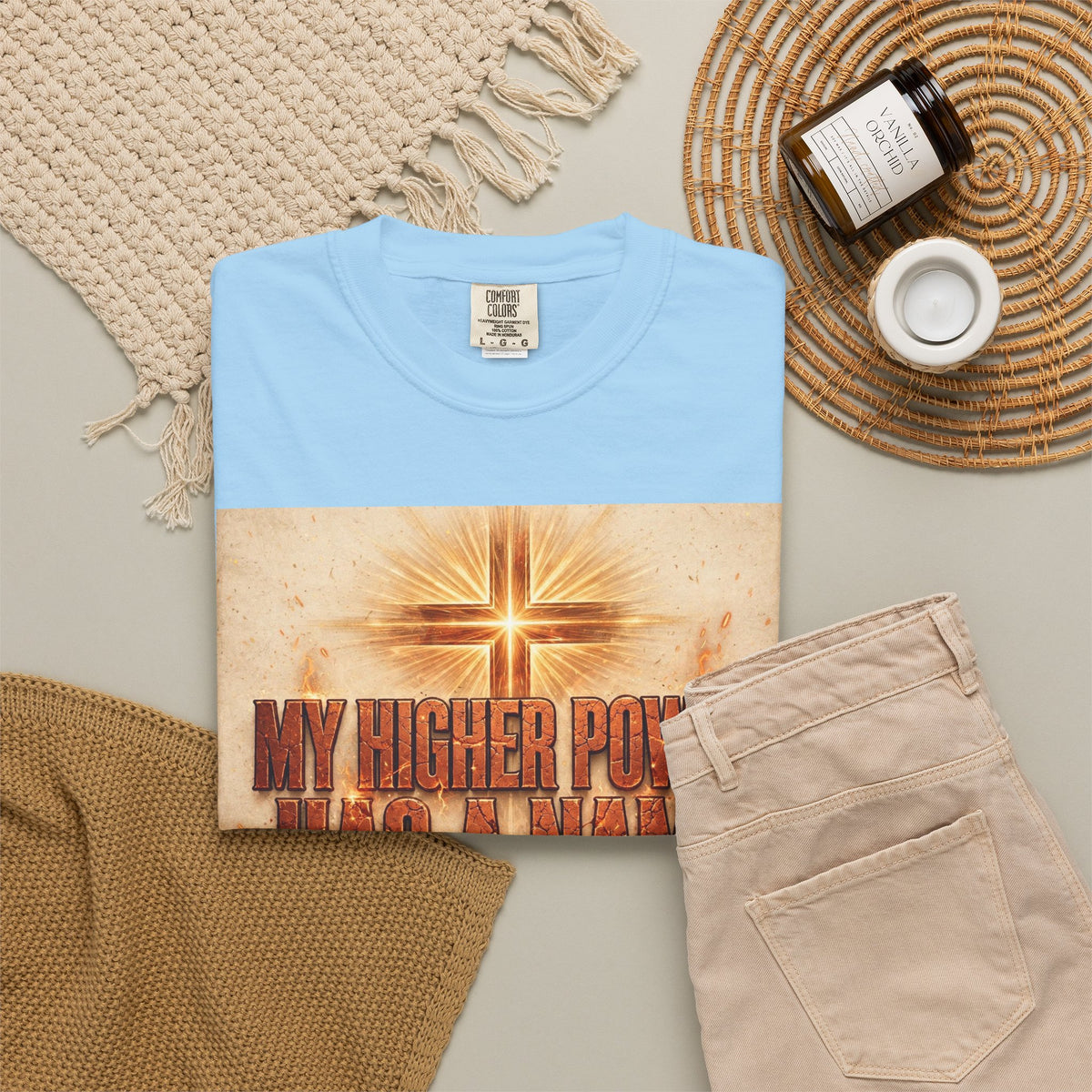 Higher Power Fiery Cross – Recovery T-Shirt