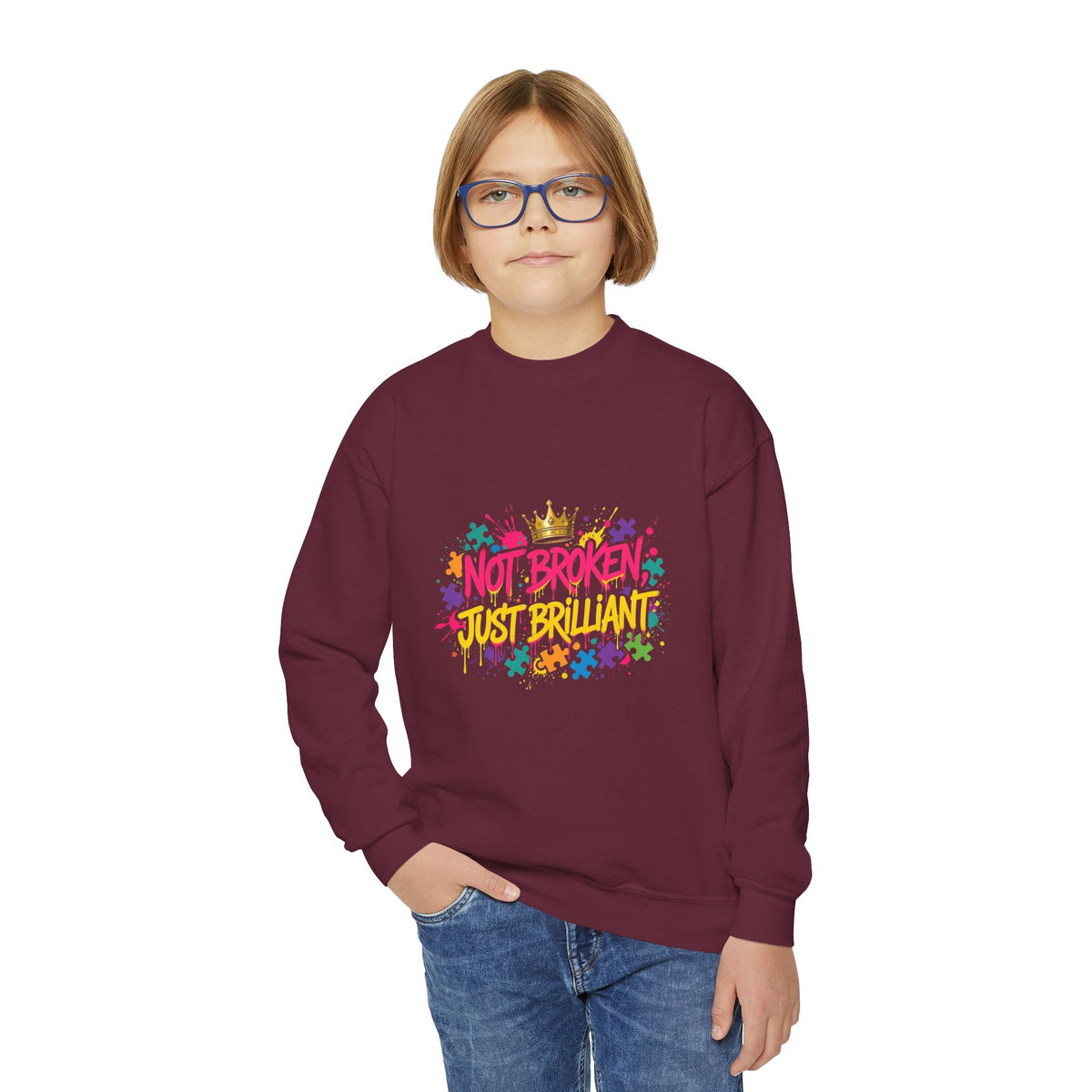 Not Broken Just Brilliant – Autism Awareness Kids' Sweatshirt