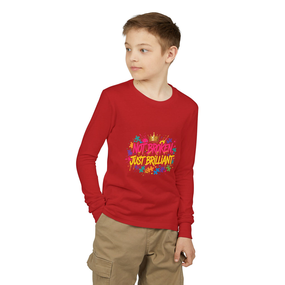 Not Broken Just Brilliant – Autism Awareness Kids' Long Sleeve T-Shirt