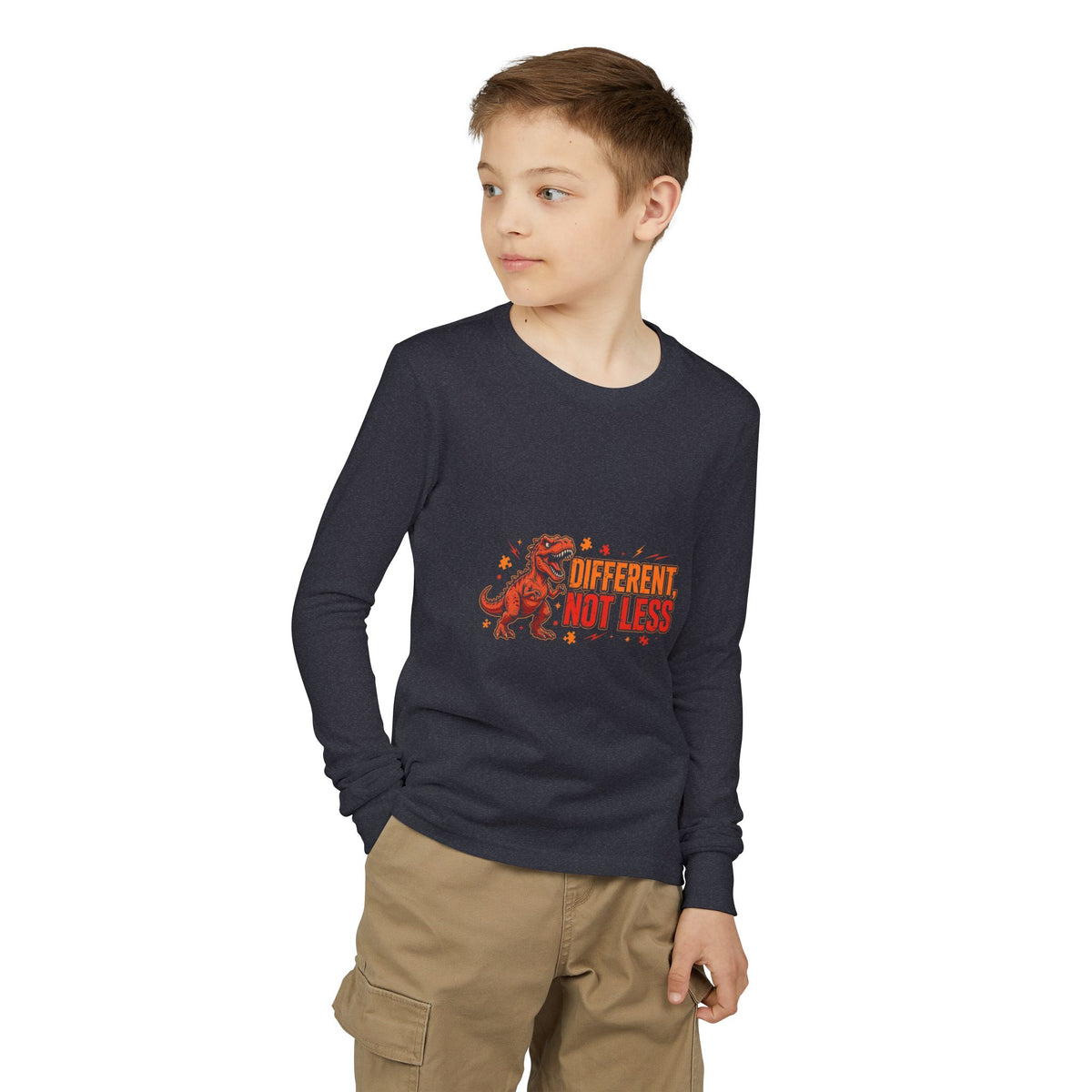 Different Not Less T-Rex – Kids' Long Sleeve T-Shirt