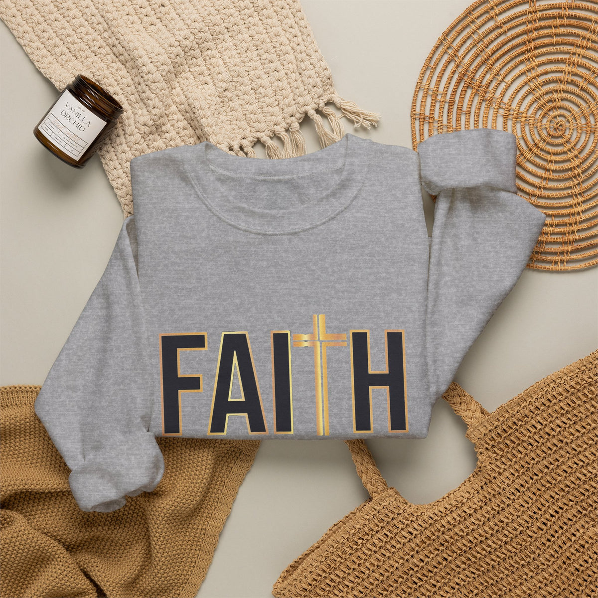 Faith Over Fear – Christian Crewneck Sweatshirt (Light Colors)