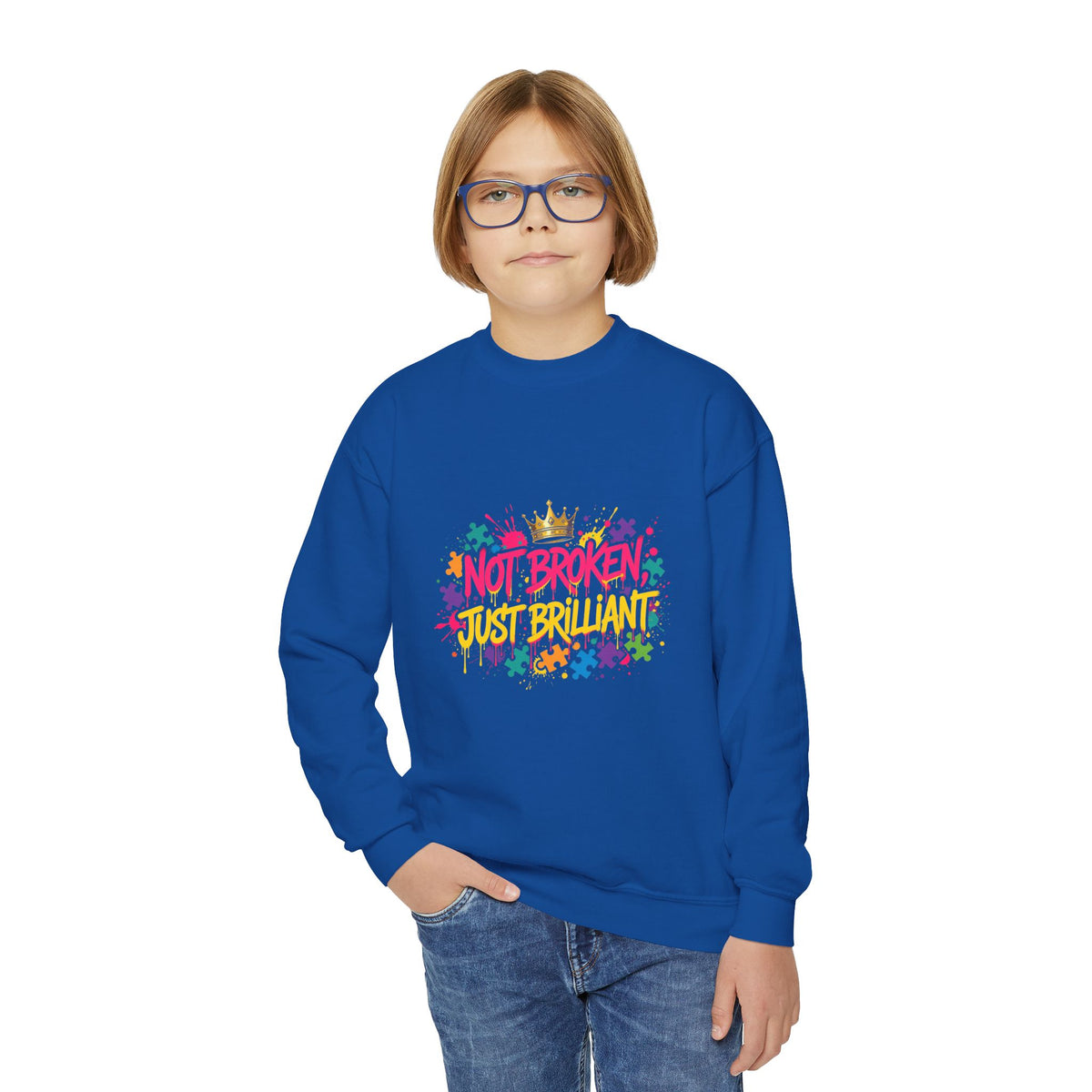 Not Broken Just Brilliant – Autism Awareness Kids' Sweatshirt