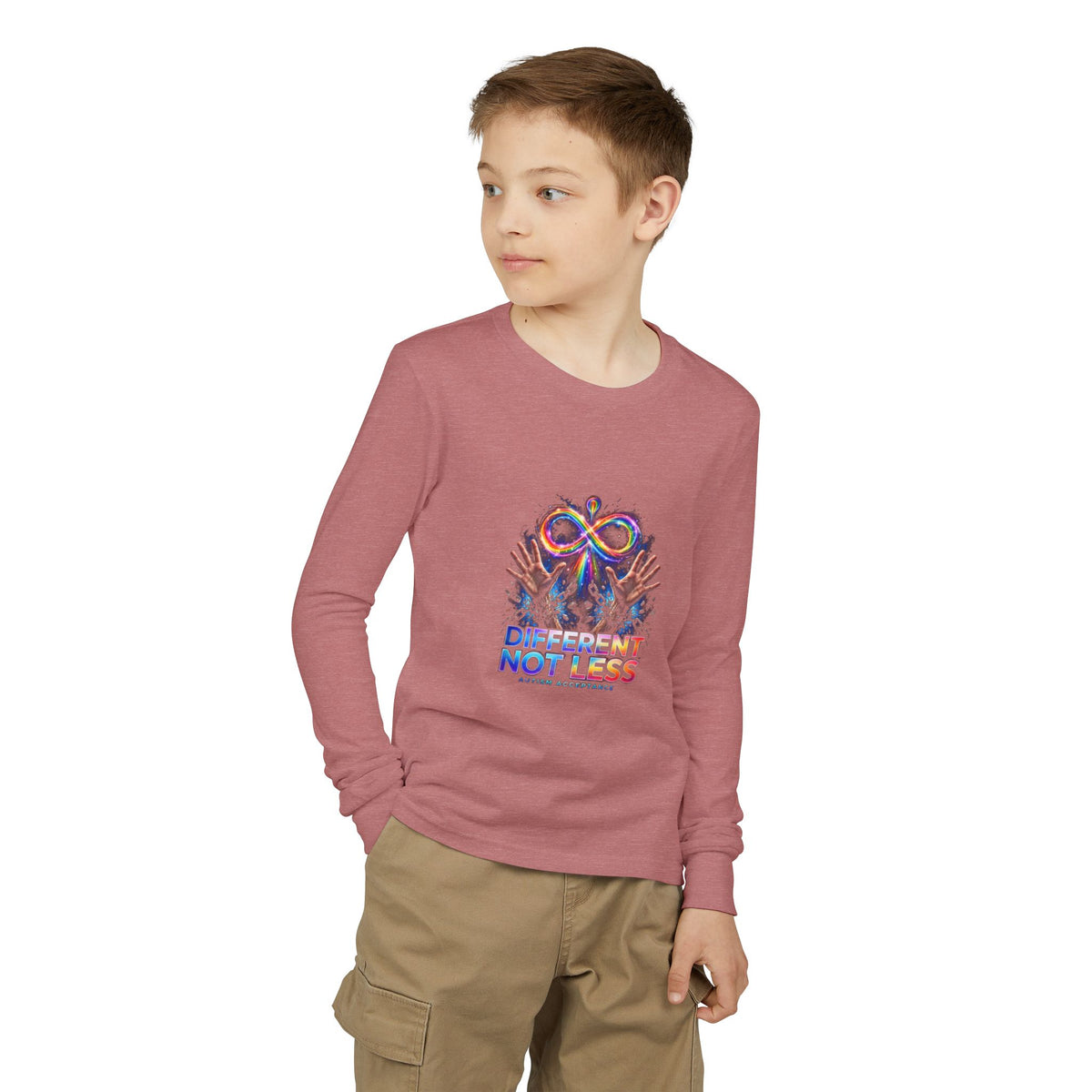Different Not Less – Autism Acceptance Kids' Long Sleeve T-Shirt