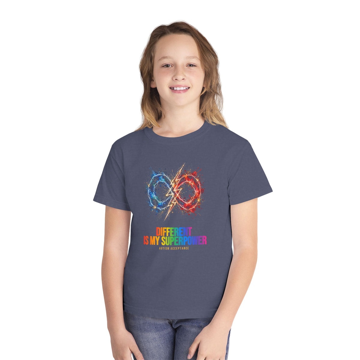 Different Is My Superpower – Autism Acceptance Kids' T-Shirt