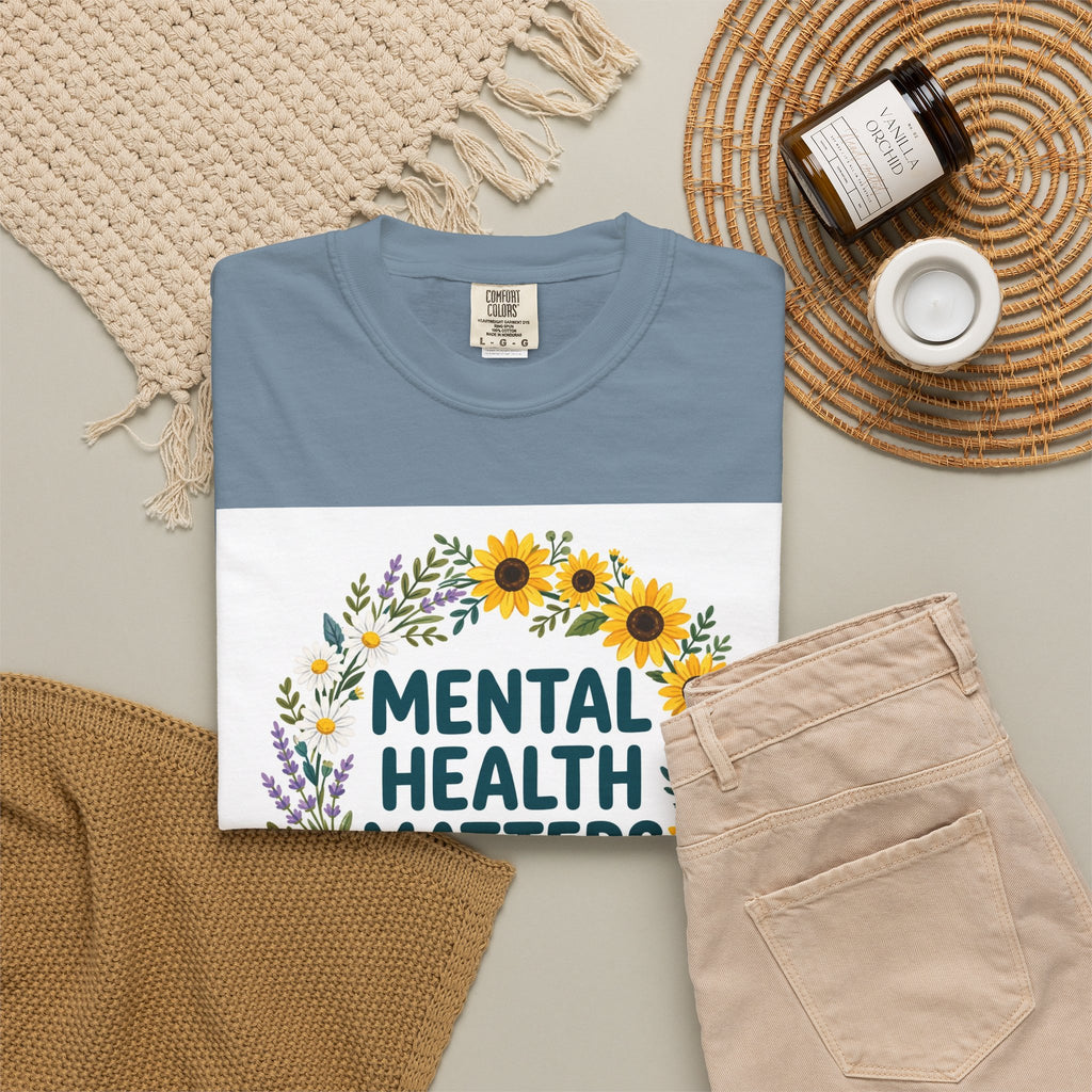 Mental Health Matters – Floral Awareness T-Shirt