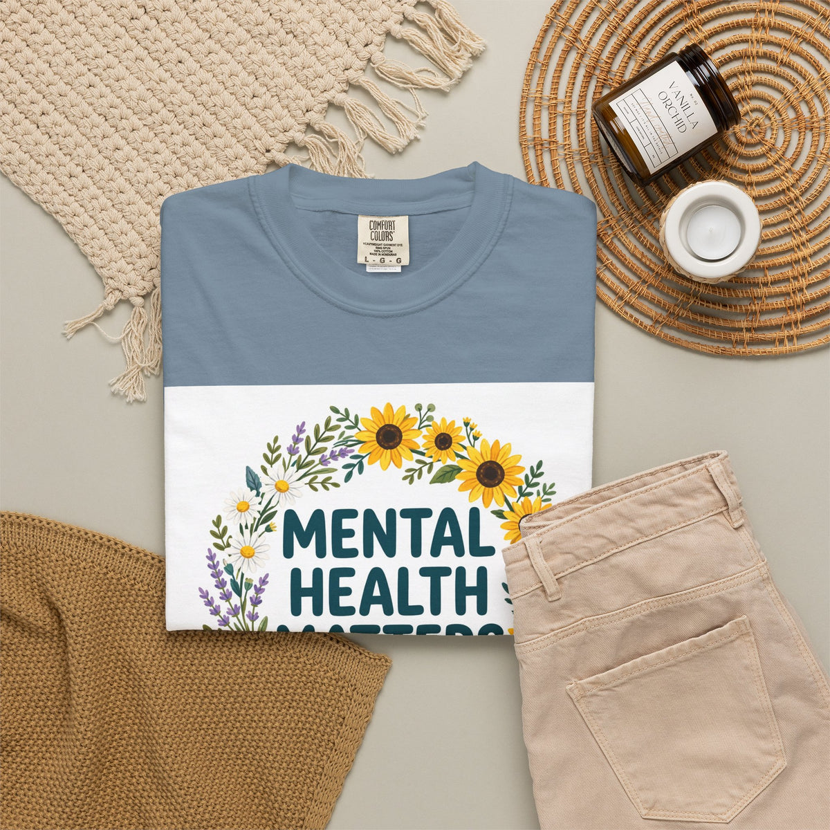 Mental Health Matters – Floral Awareness T-Shirt