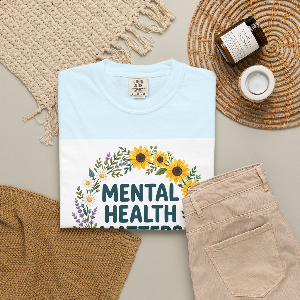 Mental Health Matters – Floral Awareness T-Shirt