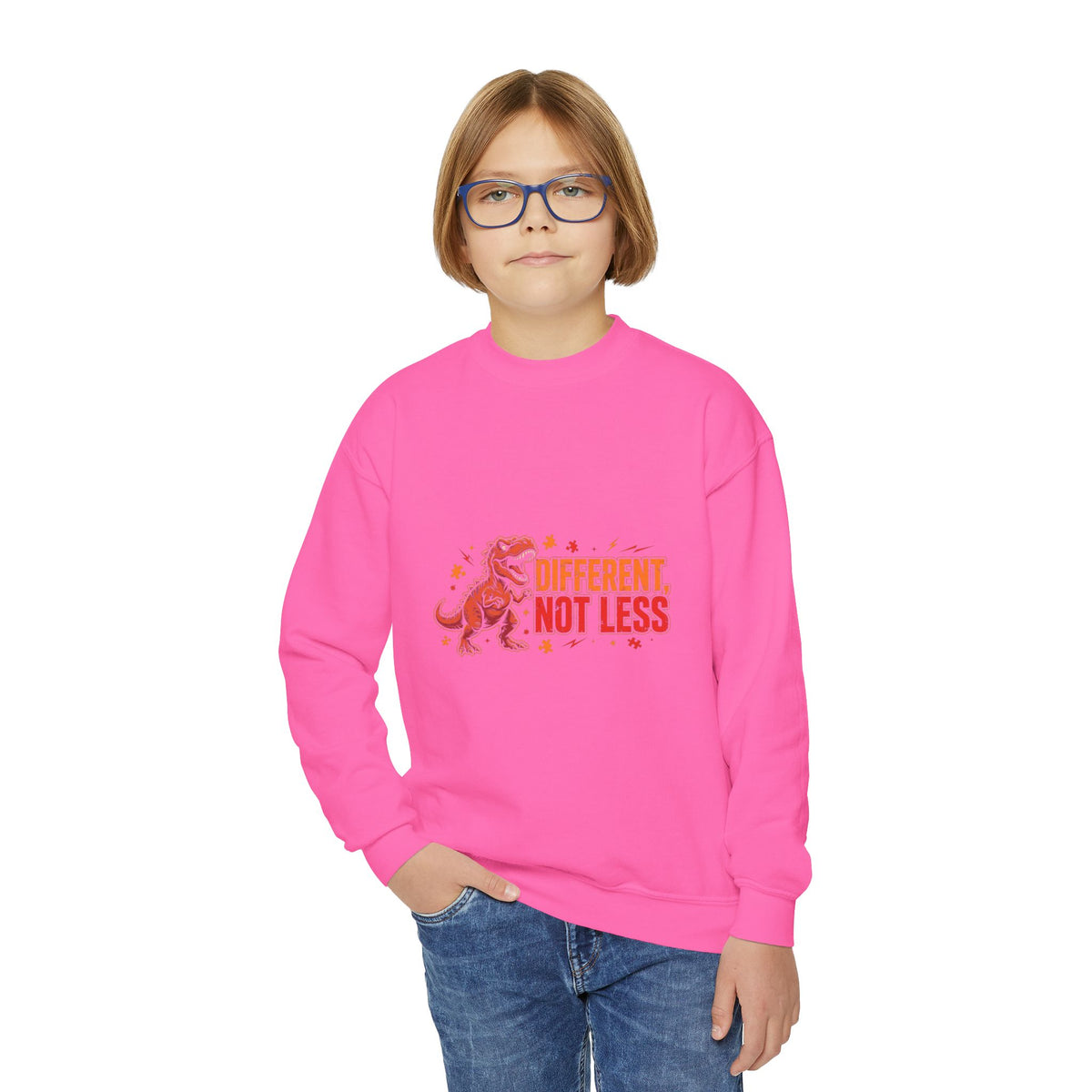 Different Not Less T-Rex – Kids' Sweatshirt