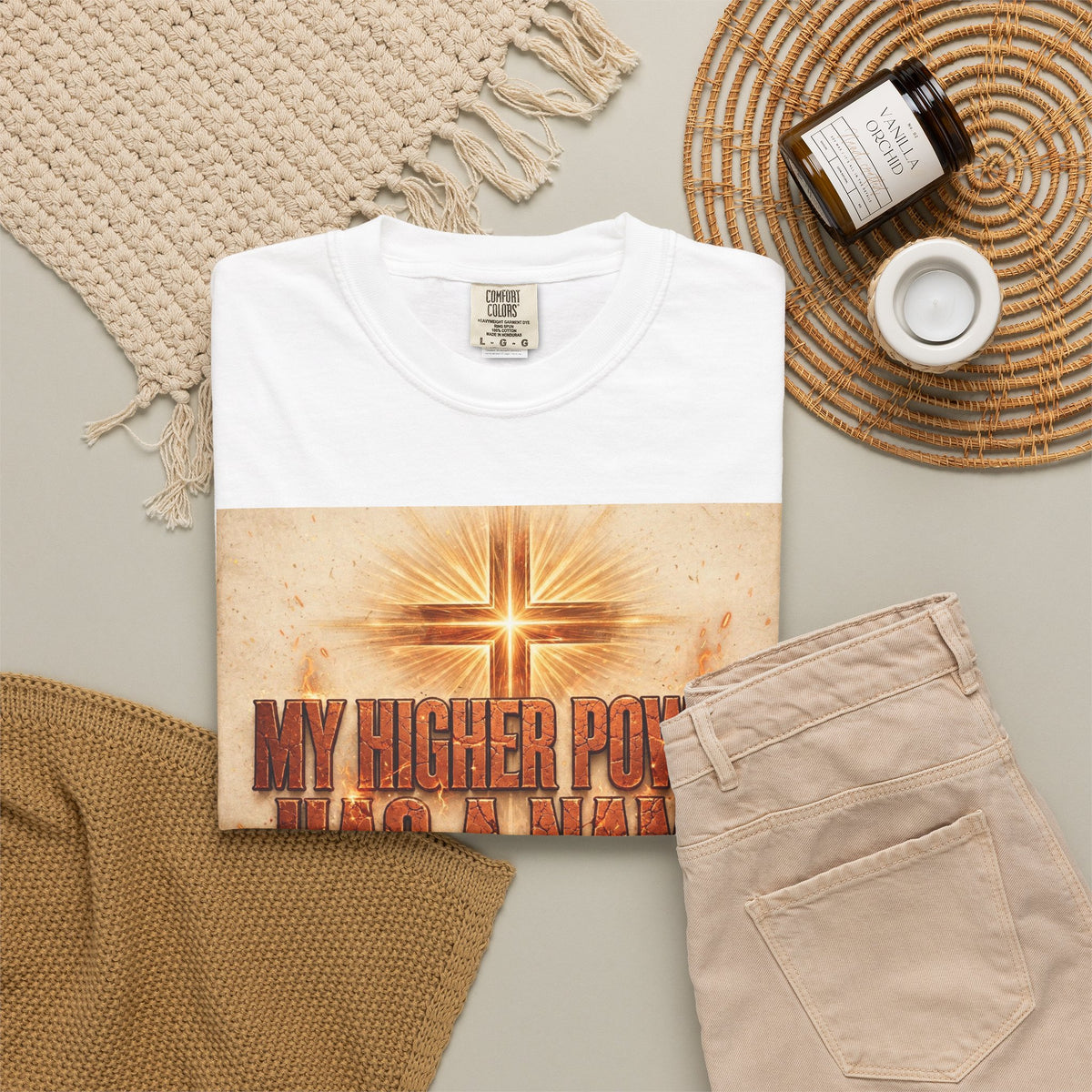 Higher Power Fiery Cross – Recovery T-Shirt