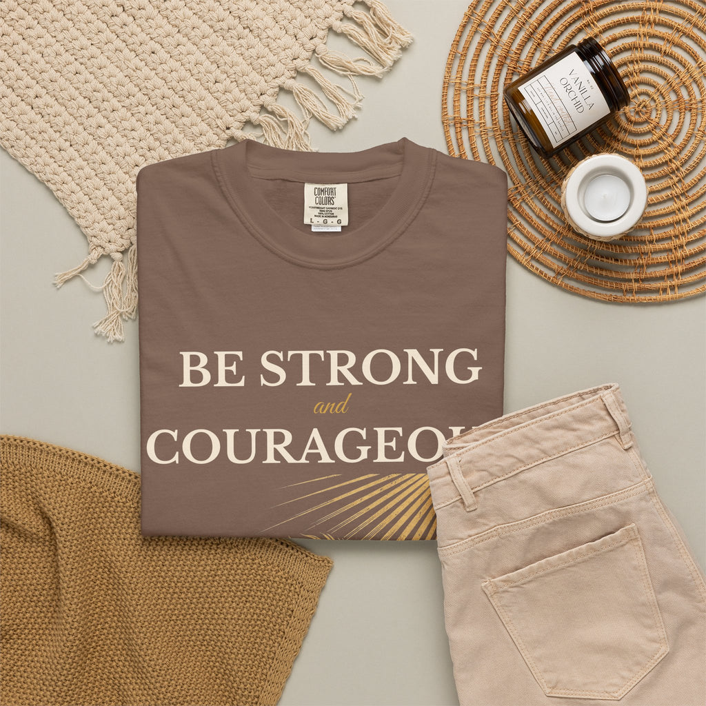 Be Strong and Courageous – Joshua 1:9 Lion T-Shirt