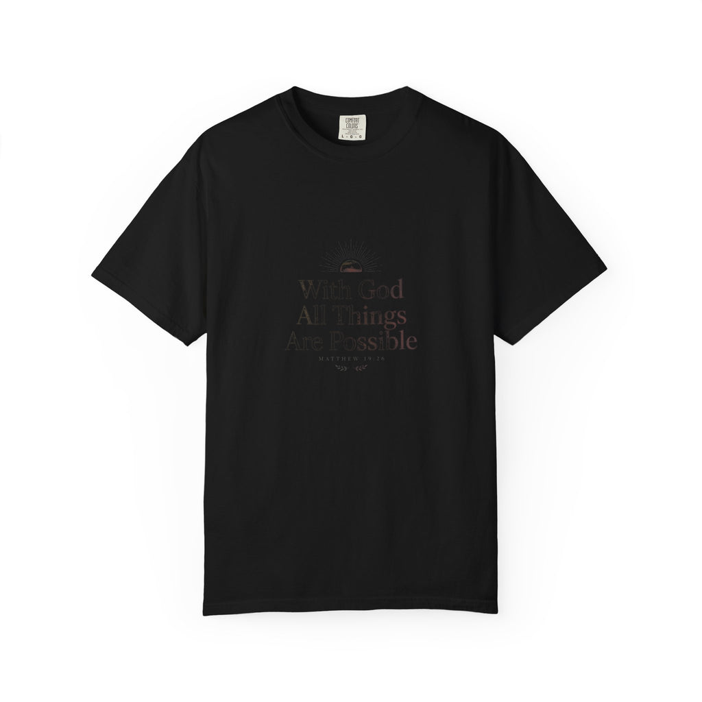 With God All Things Are Possible – Matthew 19:26 Christian T-Shirt