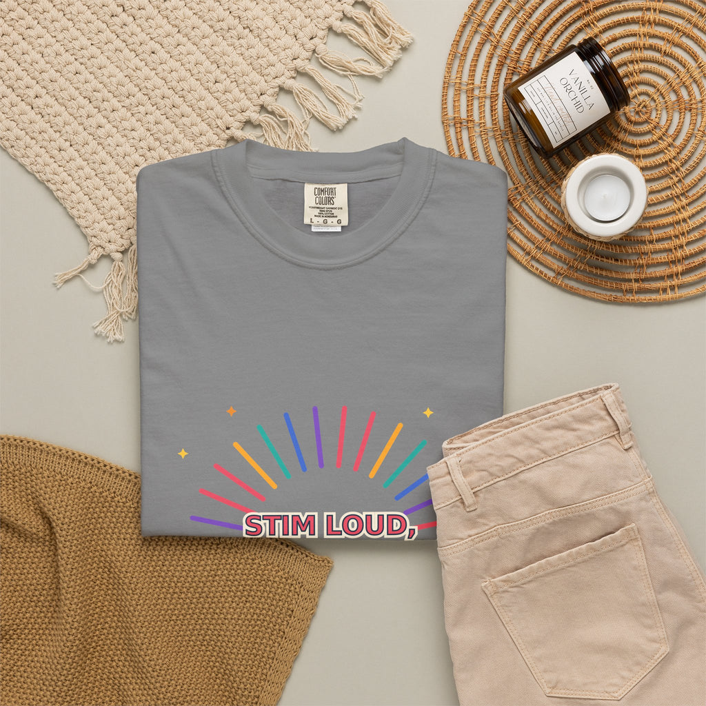 Stim Loud Shine Bright Rainbow Graphic T-Shirt