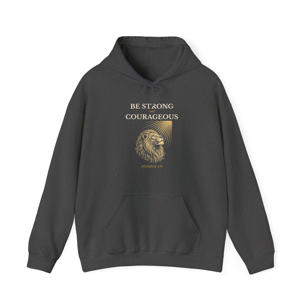 Be Strong and Courageous – Joshua 1:9 Lion Hoodie