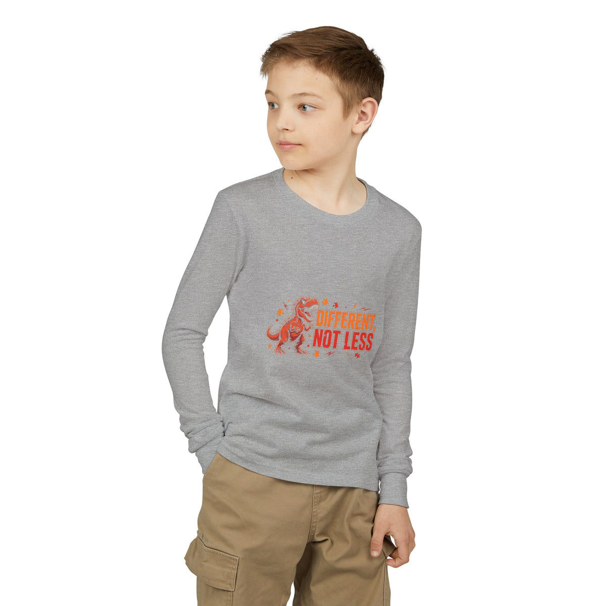 Different Not Less T-Rex – Kids' Long Sleeve T-Shirt