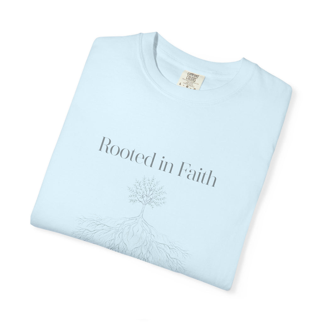 Rooted in Faith – Colossians 2:7 Christian T-Shirt