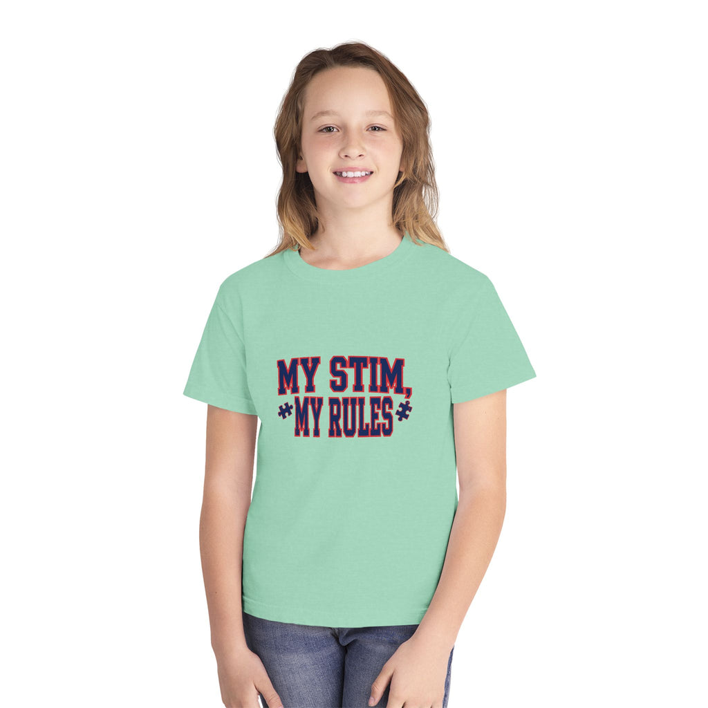My Stim My Rules Varsity – Autism Awareness Kids T-Shirt