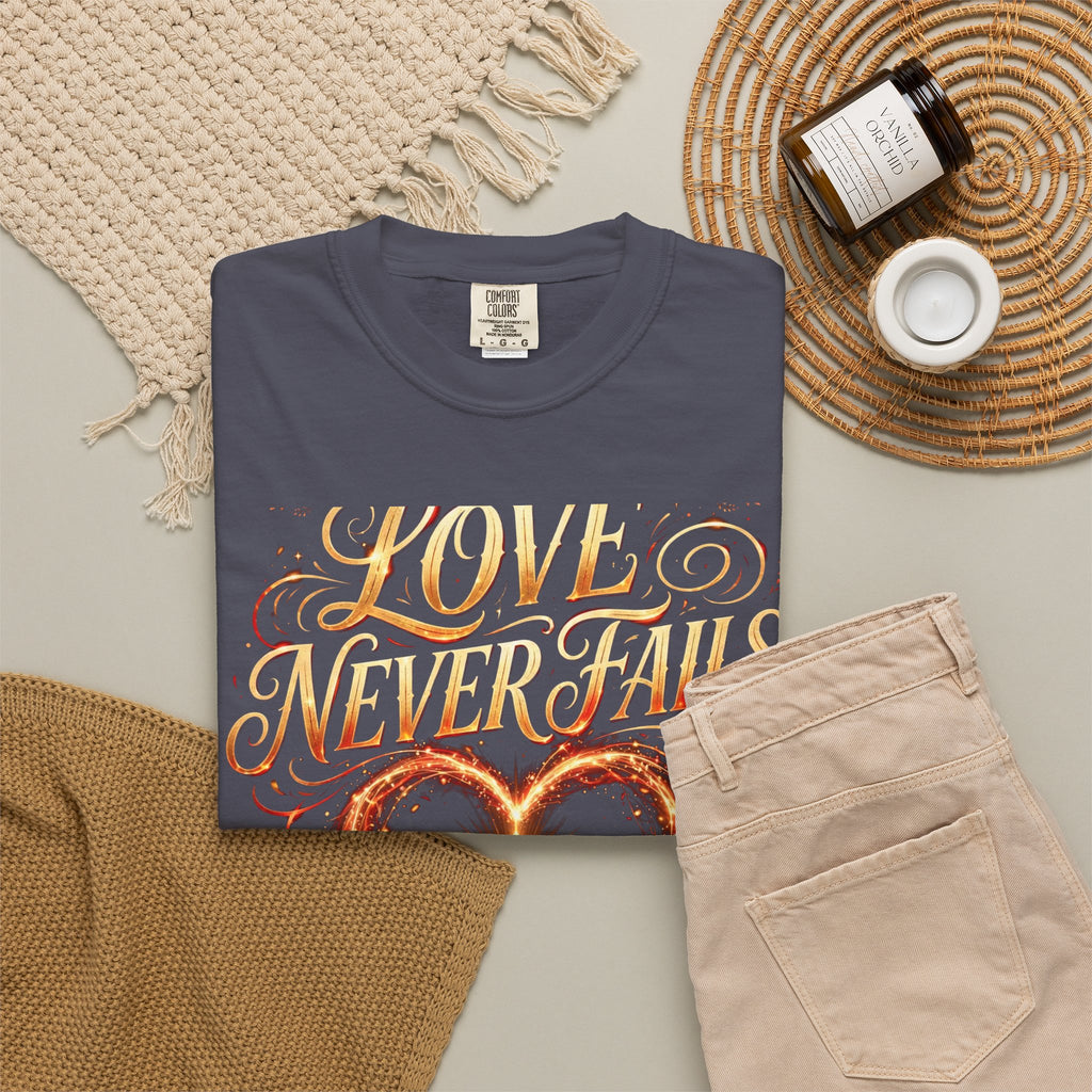 Love Never Fails – Christian T-Shirt