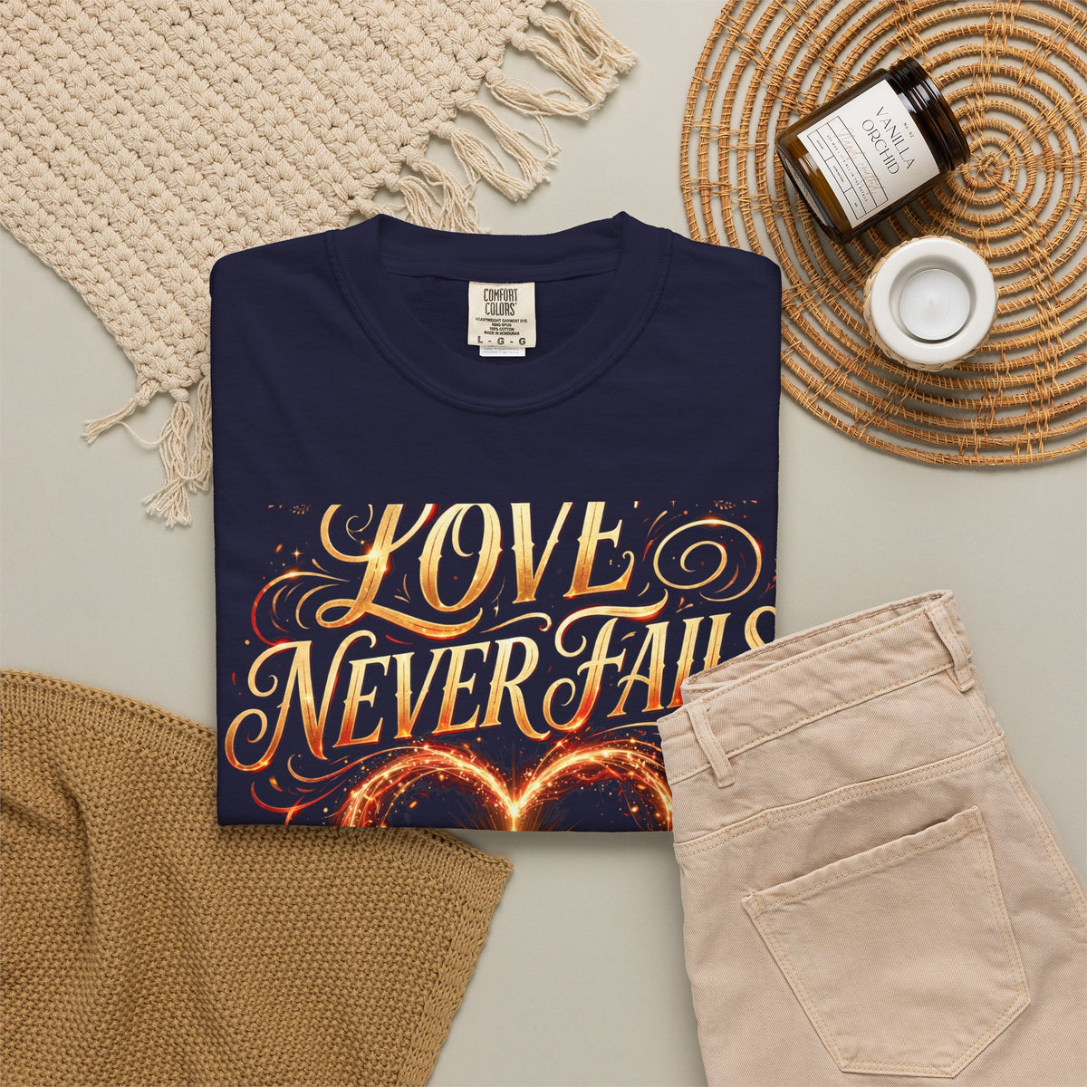 Love Never Fails – Christian T-Shirt