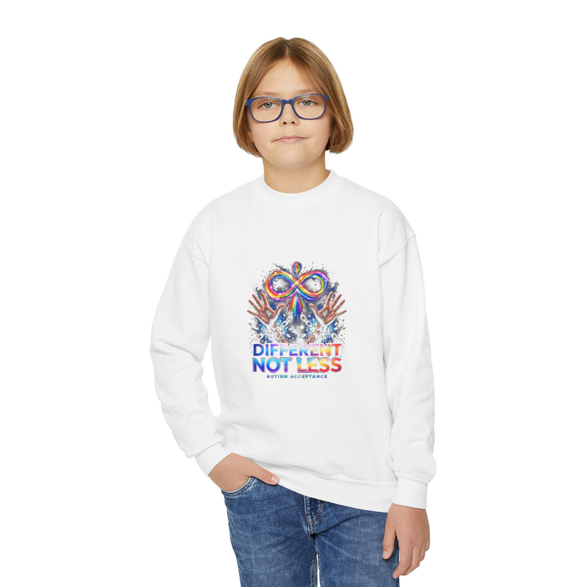 Different Not Less – Autism Acceptance Kids' Sweatshirt