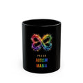 Proud Autism Mama — Rainbow Infinity Black Mug