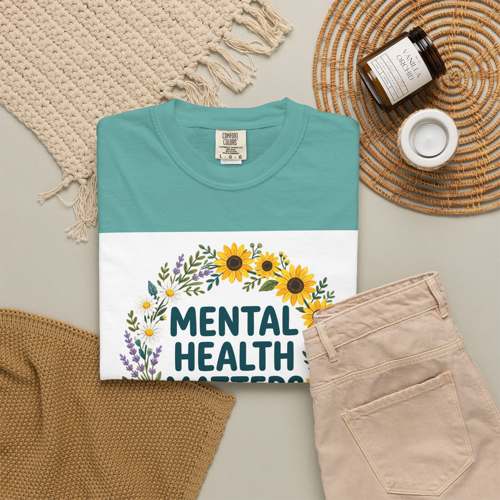 Mental Health Matters – Floral Awareness T-Shirt