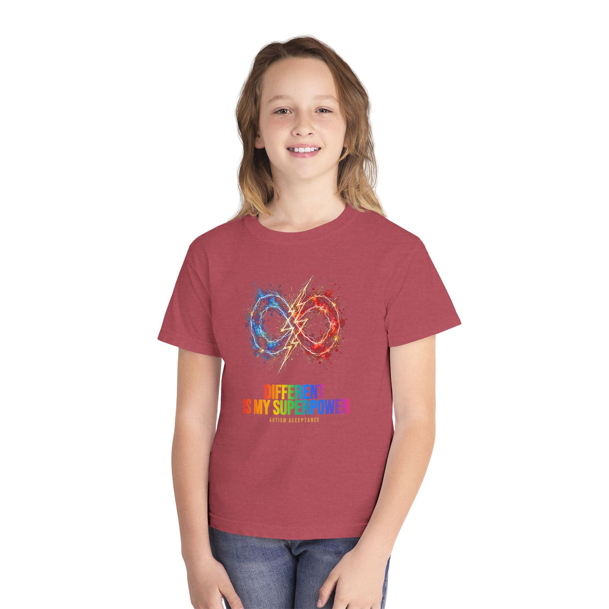 Different Is My Superpower – Autism Acceptance Kids' T-Shirt
