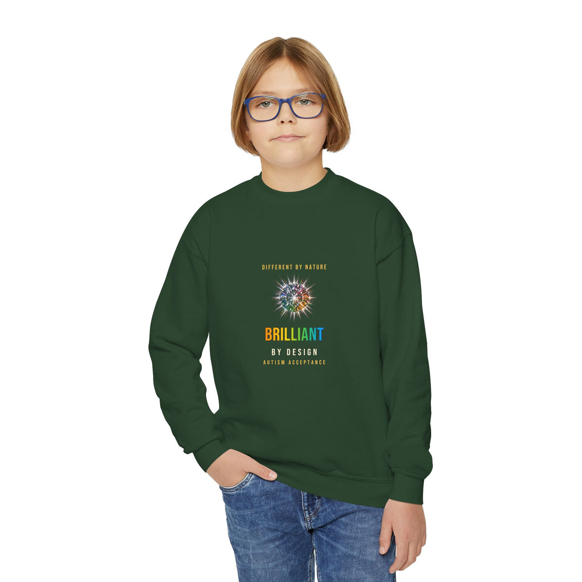 Brilliant By Design – Autism Acceptance Kids' Sweatshirt