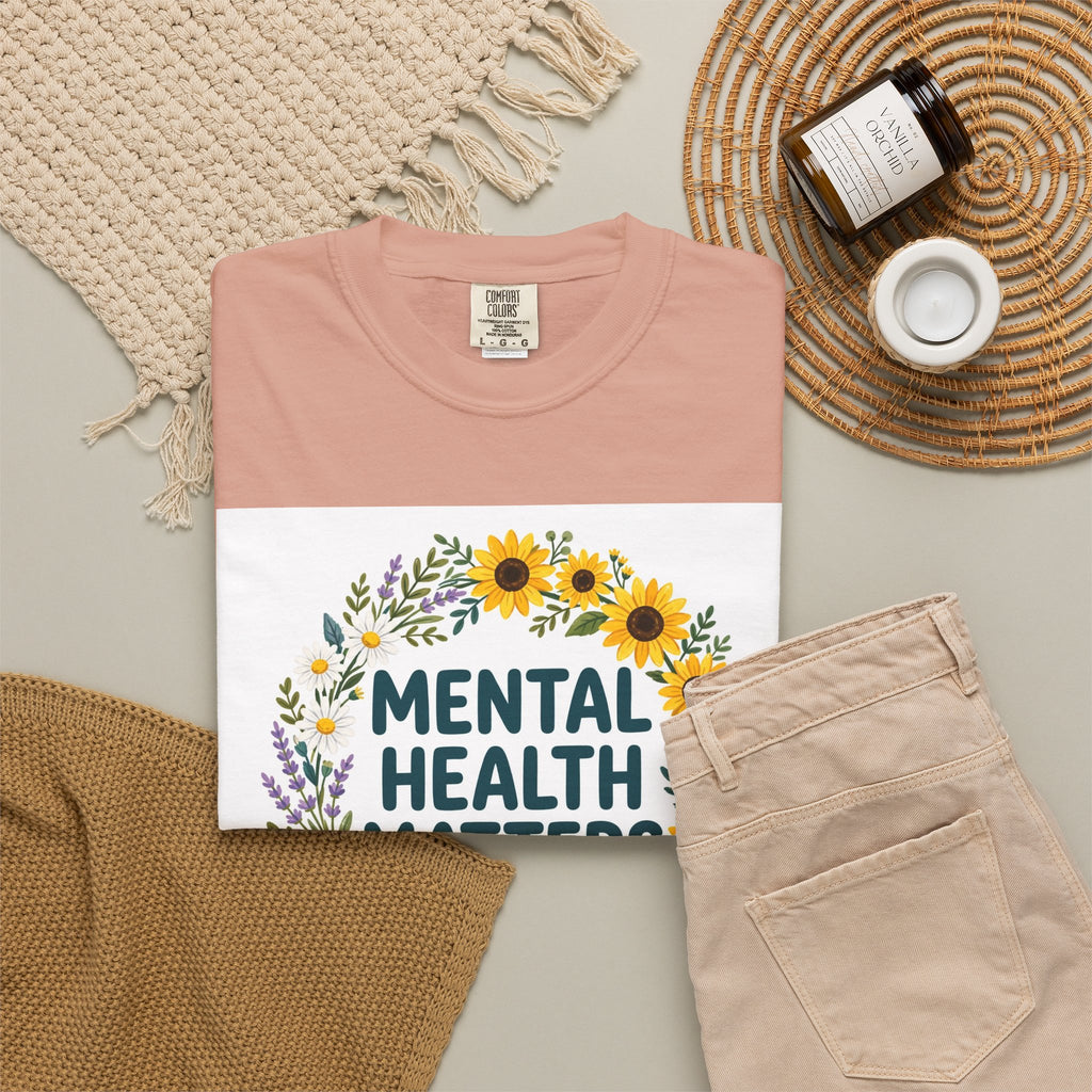 Mental Health Matters – Floral Awareness T-Shirt
