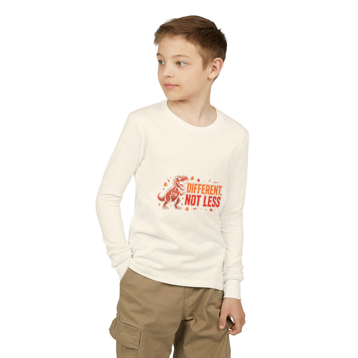 Different Not Less T-Rex – Kids' Long Sleeve T-Shirt