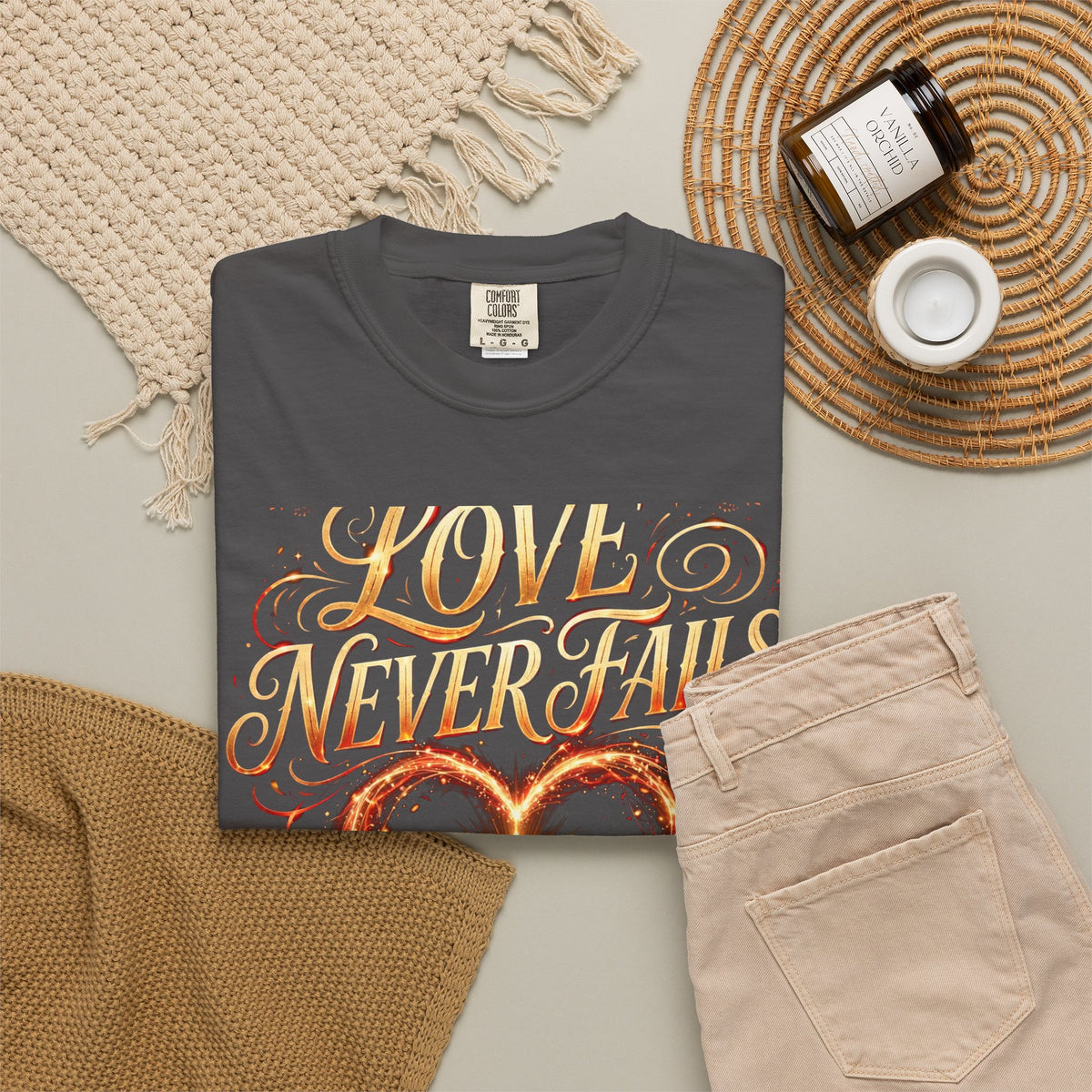 Love Never Fails – Christian T-Shirt