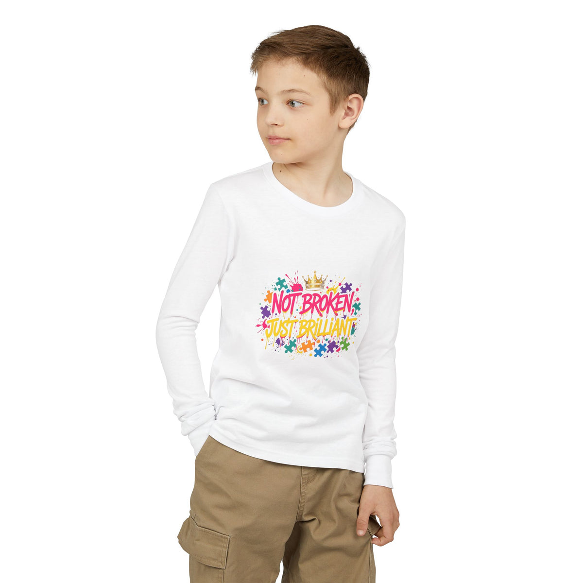 Not Broken Just Brilliant – Autism Awareness Kids' Long Sleeve T-Shirt