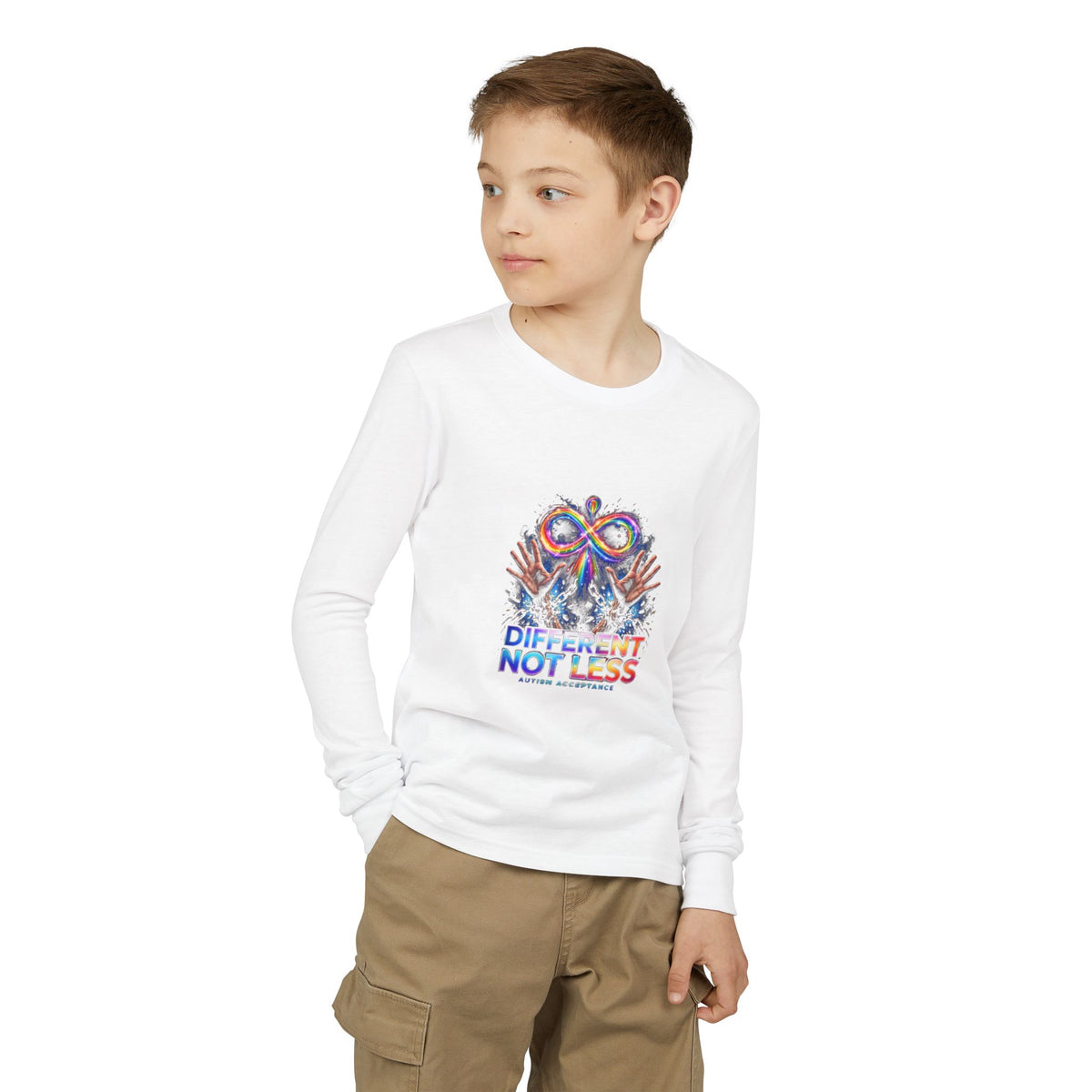 Different Not Less – Autism Acceptance Kids' Long Sleeve T-Shirt