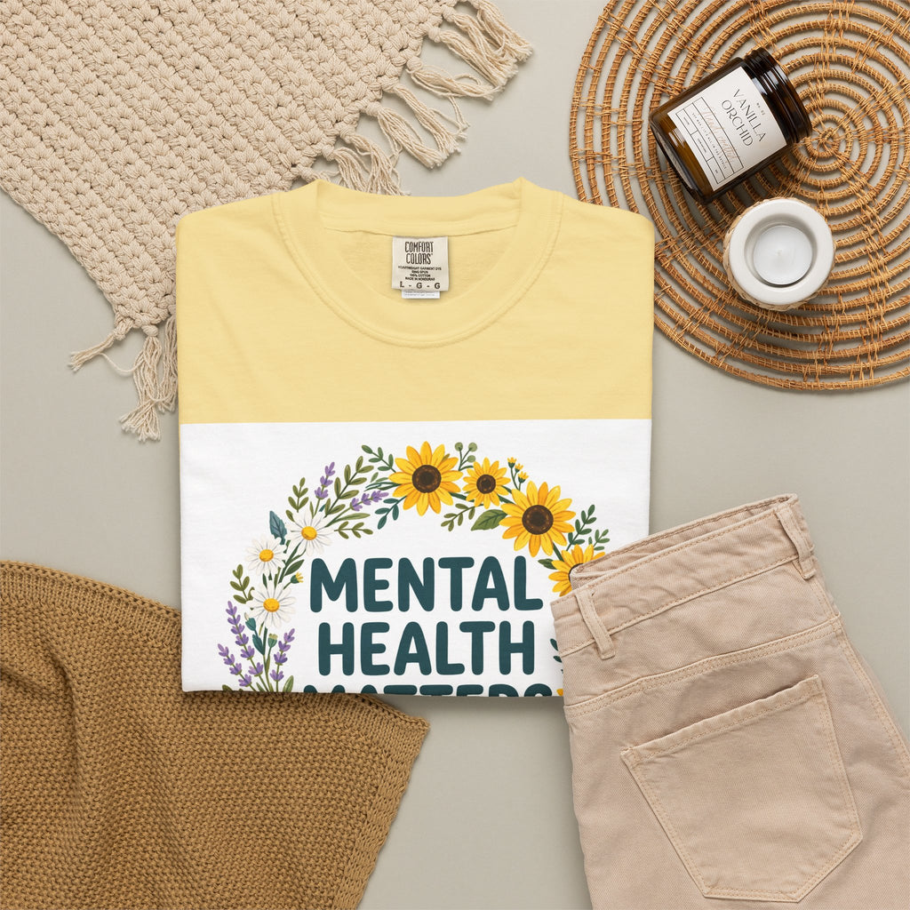 Mental Health Matters – Floral Awareness T-Shirt