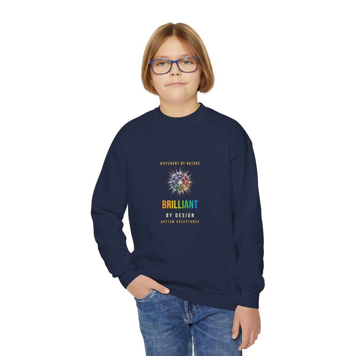Brilliant By Design – Autism Acceptance Kids' Sweatshirt