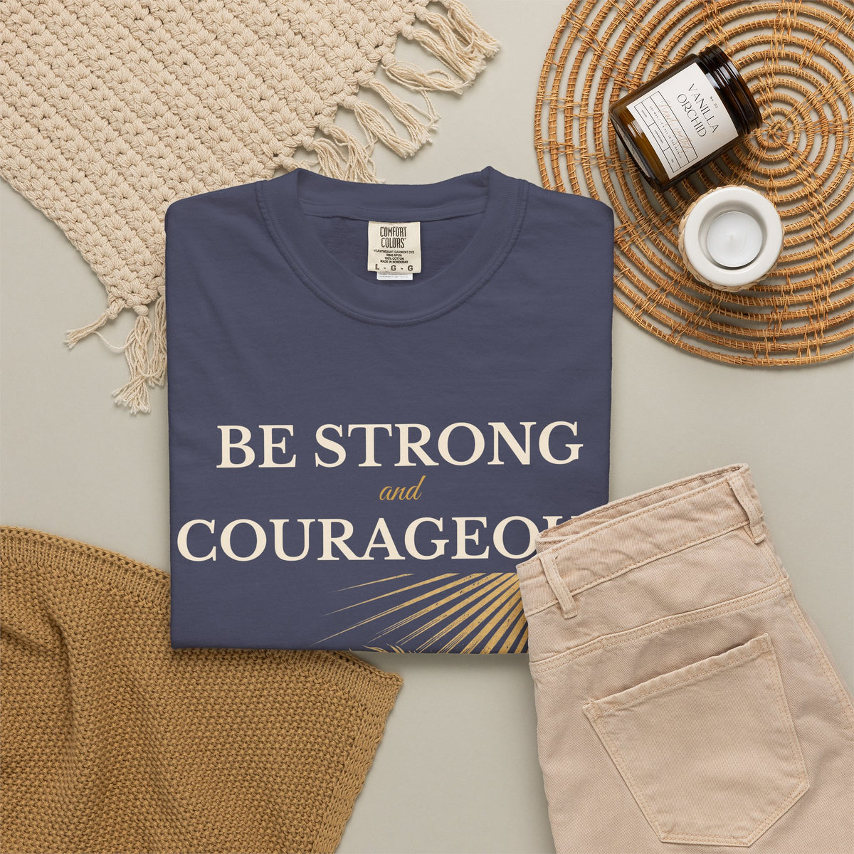 Be Strong and Courageous – Joshua 1:9 Lion T-Shirt