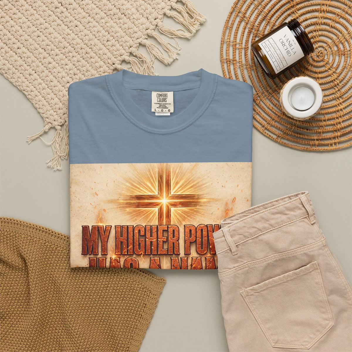 Higher Power Fiery Cross – Recovery T-Shirt