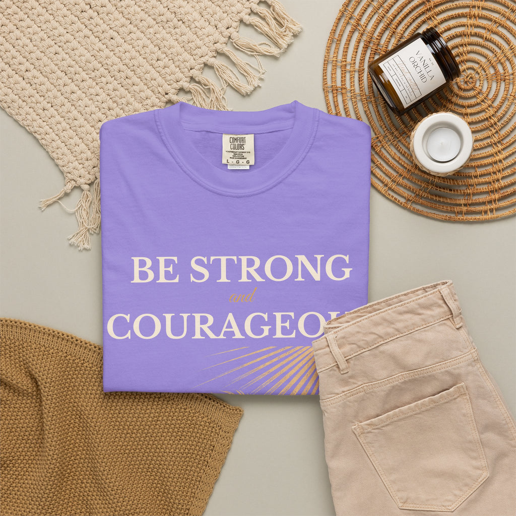 Be Strong and Courageous – Joshua 1:9 Lion T-Shirt