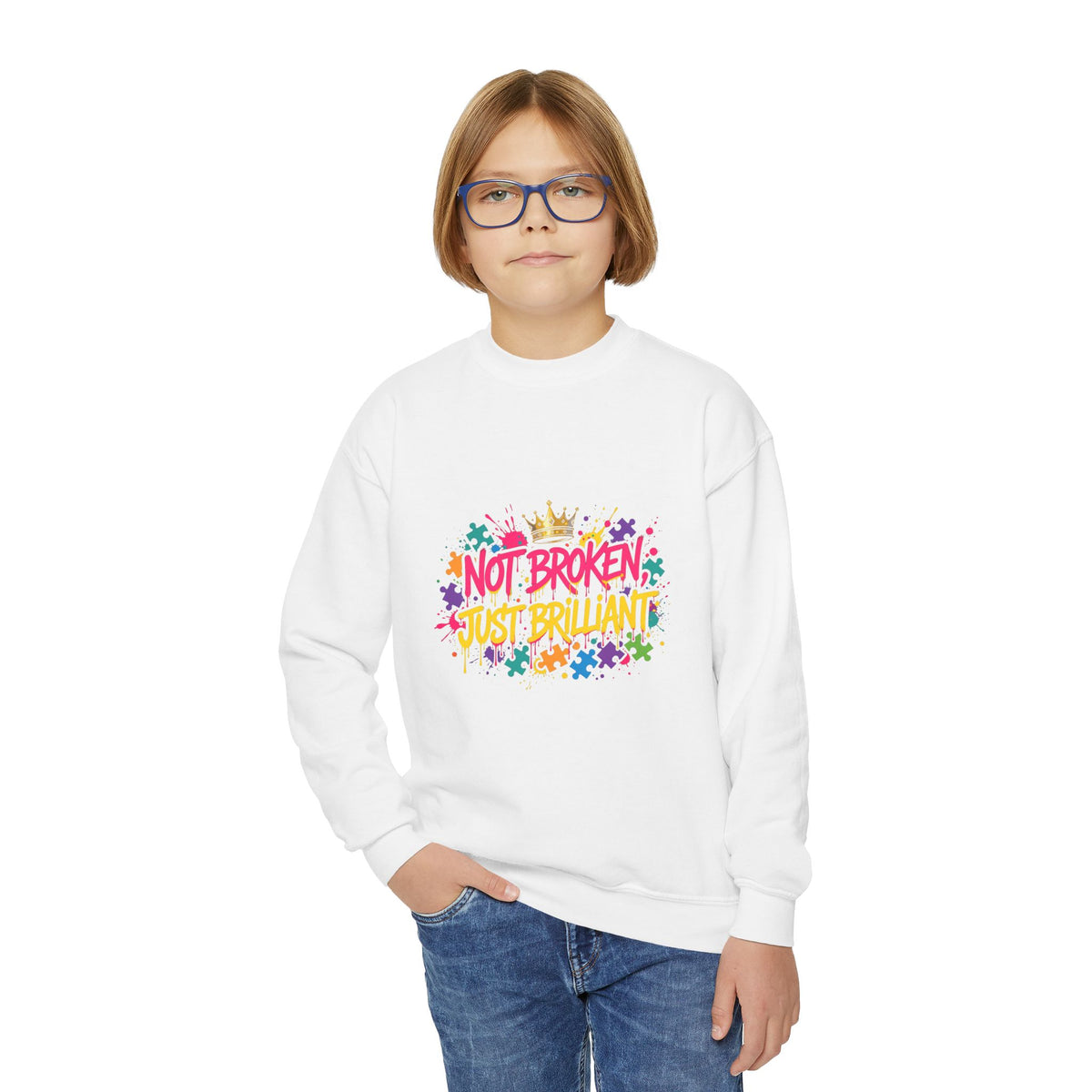 Not Broken Just Brilliant – Autism Awareness Kids' Sweatshirt