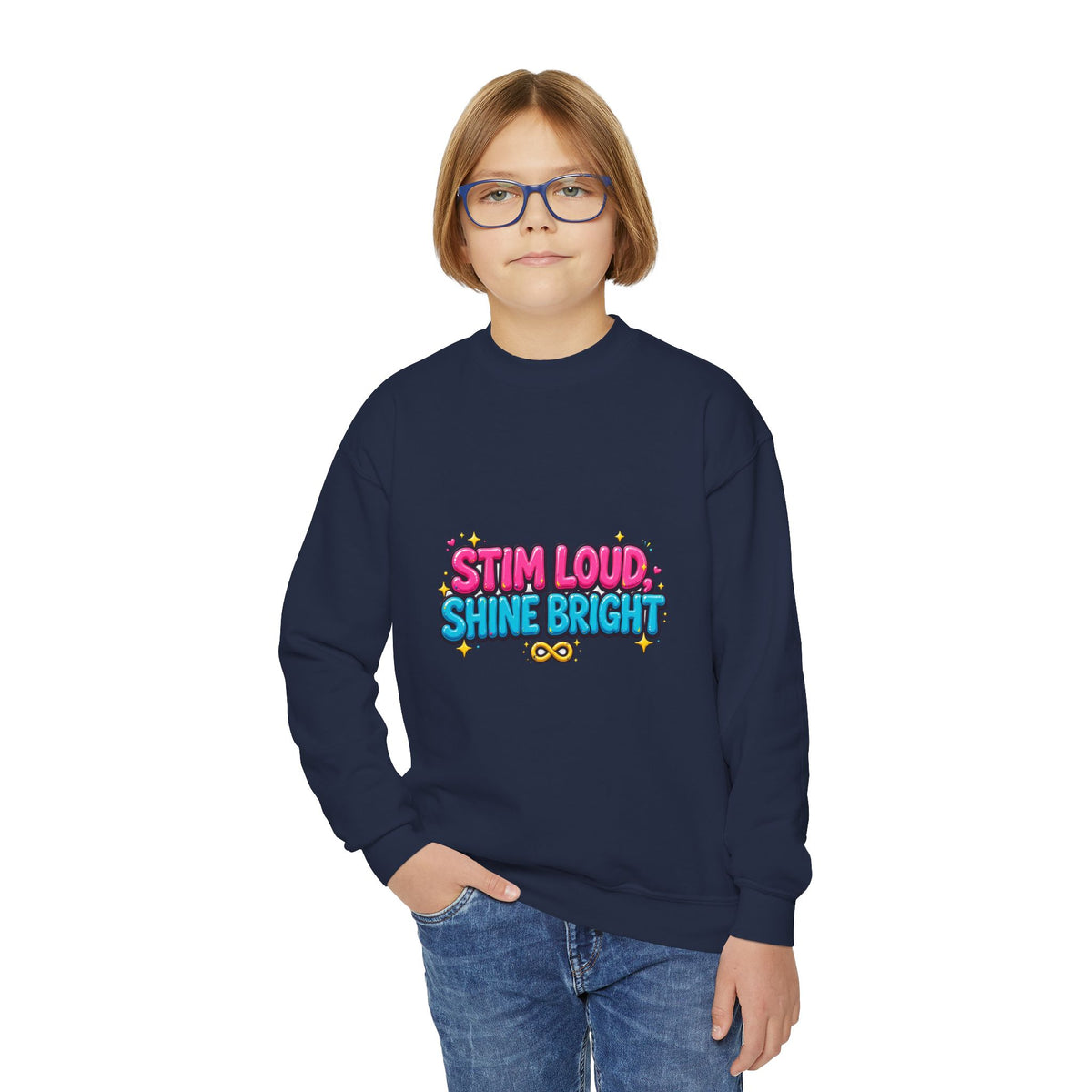 Stim Loud Shine Bright Kids' Sweatshirt