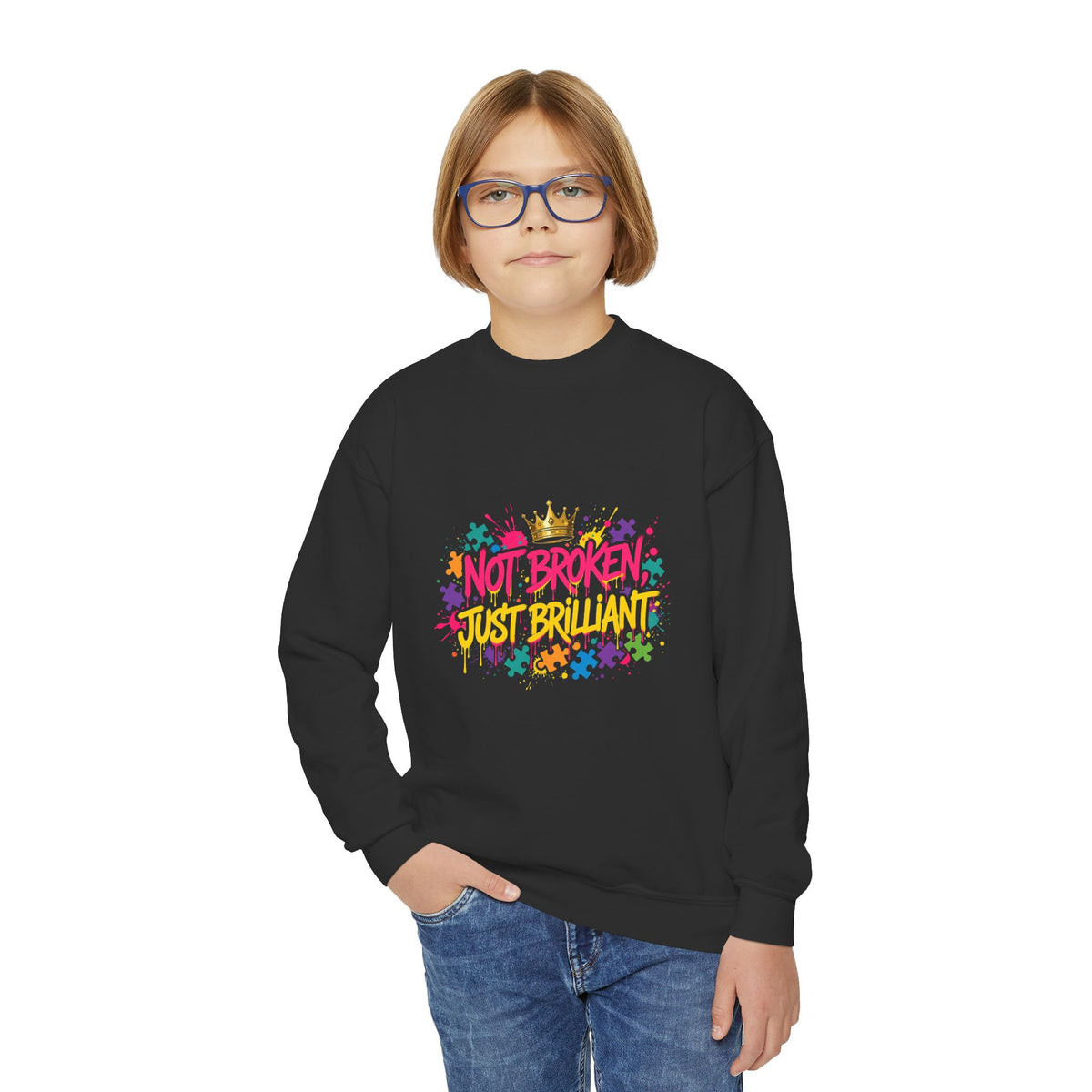 Not Broken Just Brilliant – Autism Awareness Kids' Sweatshirt