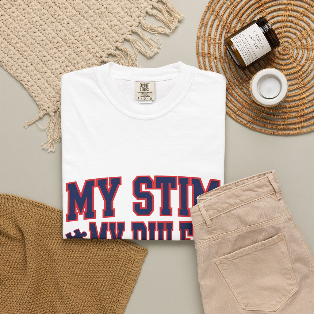 My Stim My Rules Varsity – Autism Awareness T-Shirt