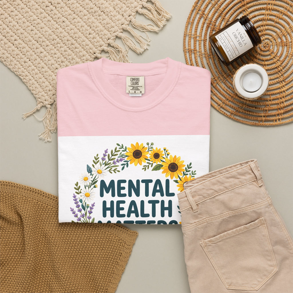 Mental Health Matters – Floral Awareness T-Shirt