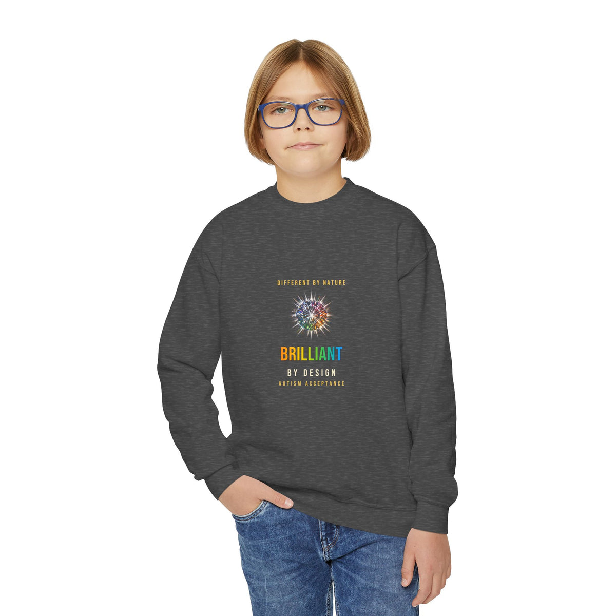 Brilliant By Design – Autism Acceptance Kids' Sweatshirt