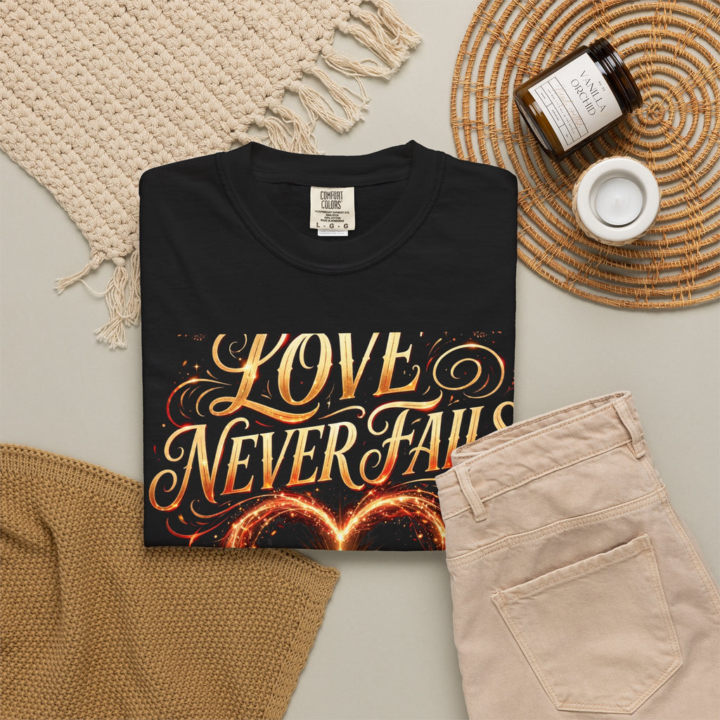 Love Never Fails – Christian T-Shirt